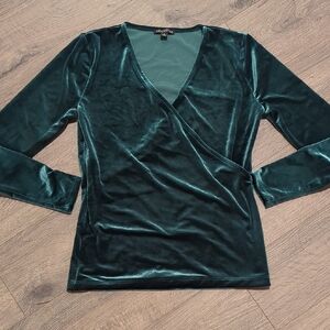 J Crew Mercantile Velvet Faux Wrap Holiday Blouse Top